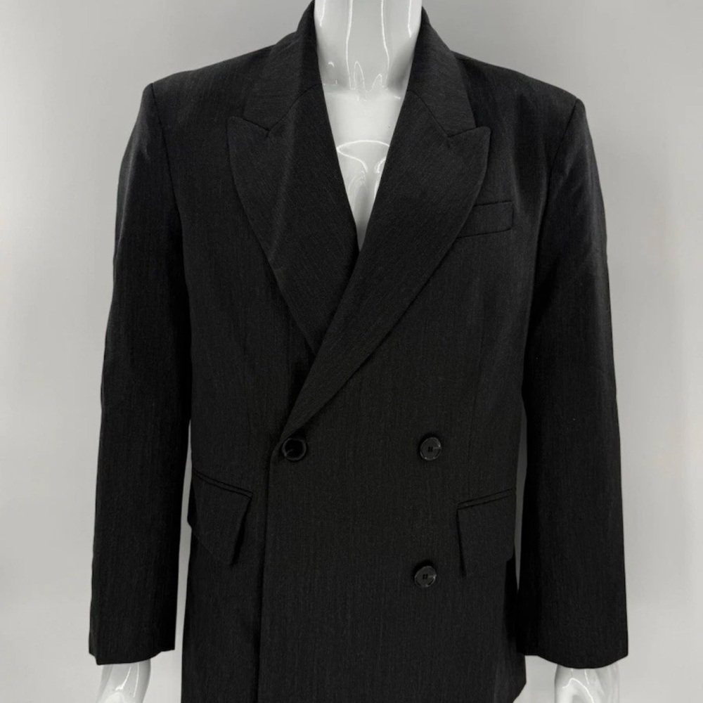 AGOLDE Double Breasted Blazer Charcoal Grey Mens Size S NWT